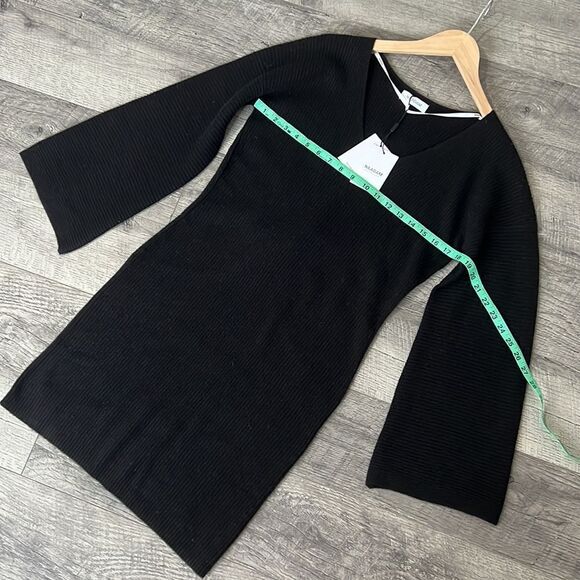 NAADAM collection wool cashmere Twist-back ribbed mini dress Sz small - Picture 7 of 11
